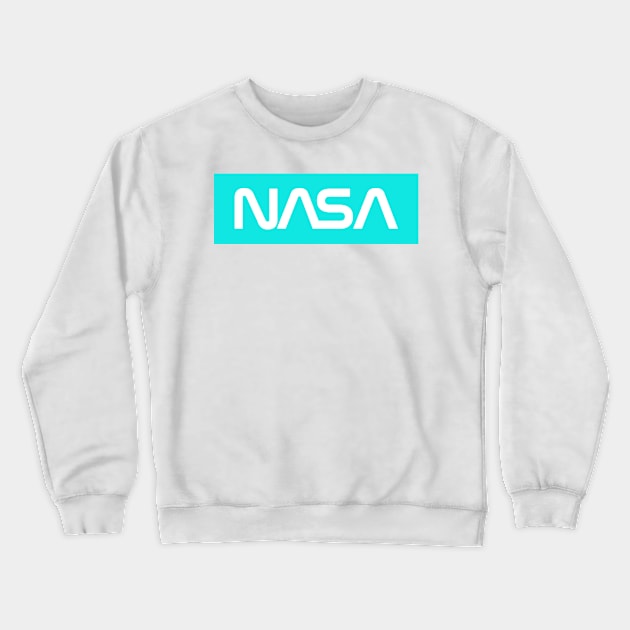 NASA Box Logo - Turquoise 2 Crewneck Sweatshirt by GreazyL